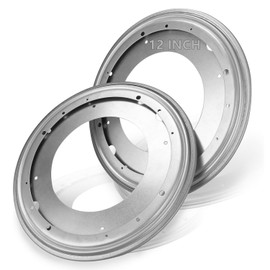 RHBLME 2 Pack Lazy Susan Hardware, 12 Inch 5/16 Thick Turntable Bearings, 1000lbs Load Capacity Heavy Duty Swivel Base for Rotating Table, Kitchen Cabinet