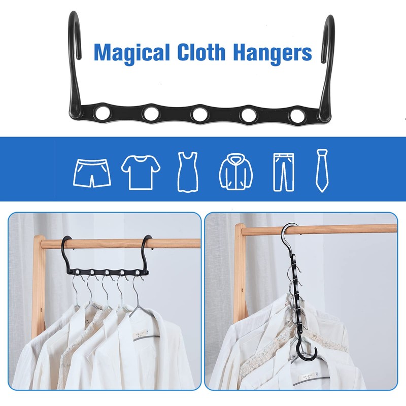 Rainberg 12pcs Magic Clothes Hangers Space Savers, Coat Hangers Space