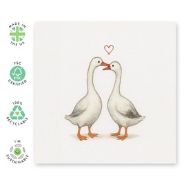 CENTRAL 23 Romantic Love Card – Goose Kiss - Gifts for Wife, Husband, Girlfriend, Boyfriend, Babe, Partner, Spouse, Him, Her – Cute Anniversary or Valentine’s Day Card – Comes with Sweet Stickers