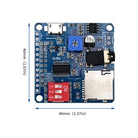 2Pcs Voice Playback Module MP3 Trigger Player Board 5W 64MBit Flash Serial Control SD/TF Card
