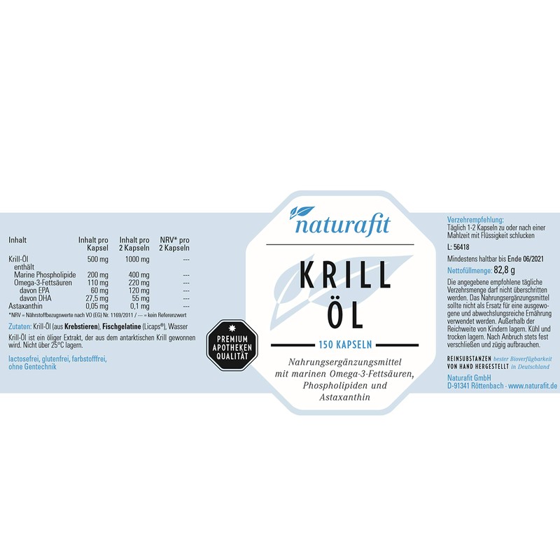 Naturafit Krill Oil Capsules, Pack of 150 Capsules