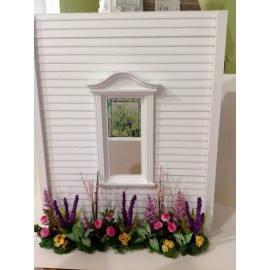 Unbranded Blue Iris Dollhouse Miniature Victorian Style Stained Glass Window film