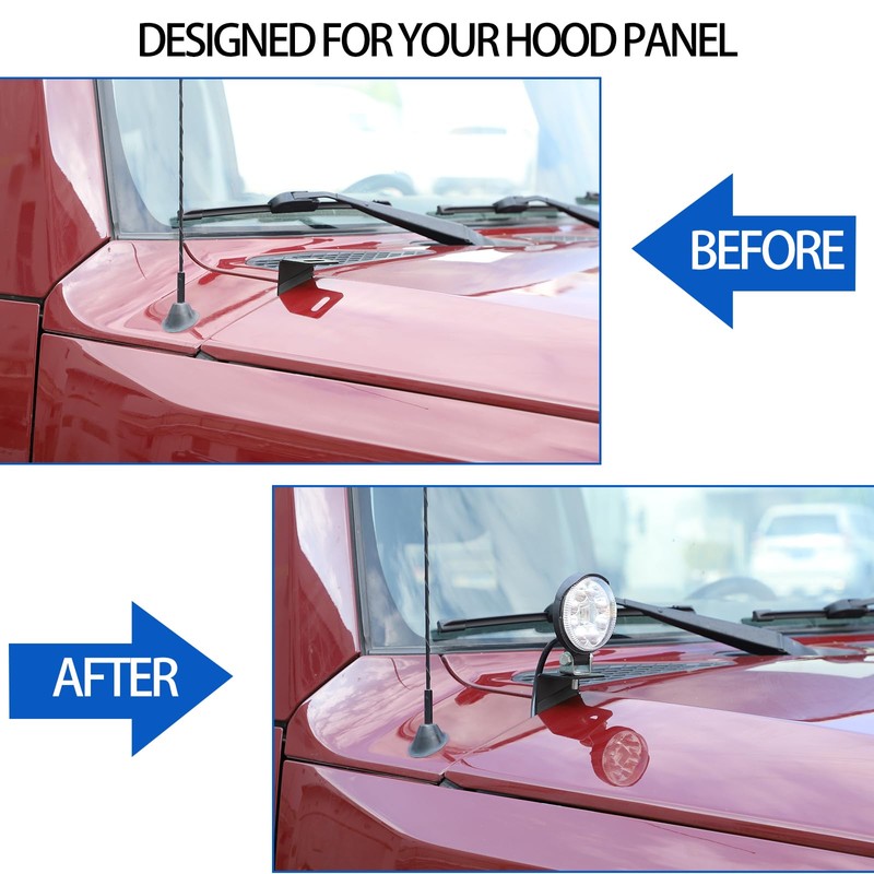 Car Hood Light Mount Bracket Compatible with Toyota FJ Cruiser