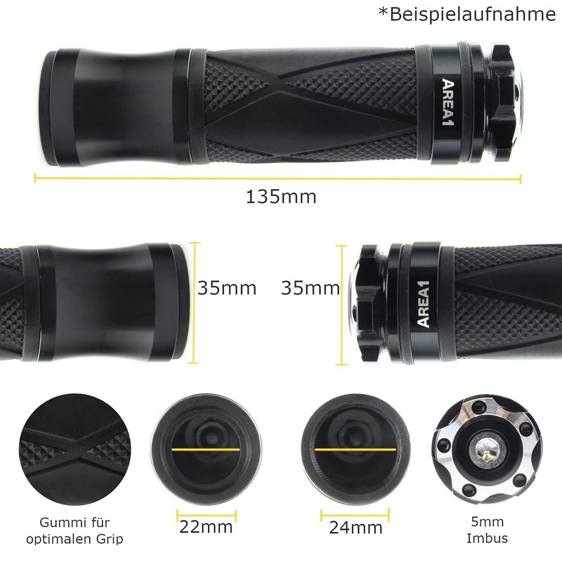 Universal Motorcycle/Scooter Handlebar Grips Rubber Grips 22/24-25 mm (Xtreme) (Orange)