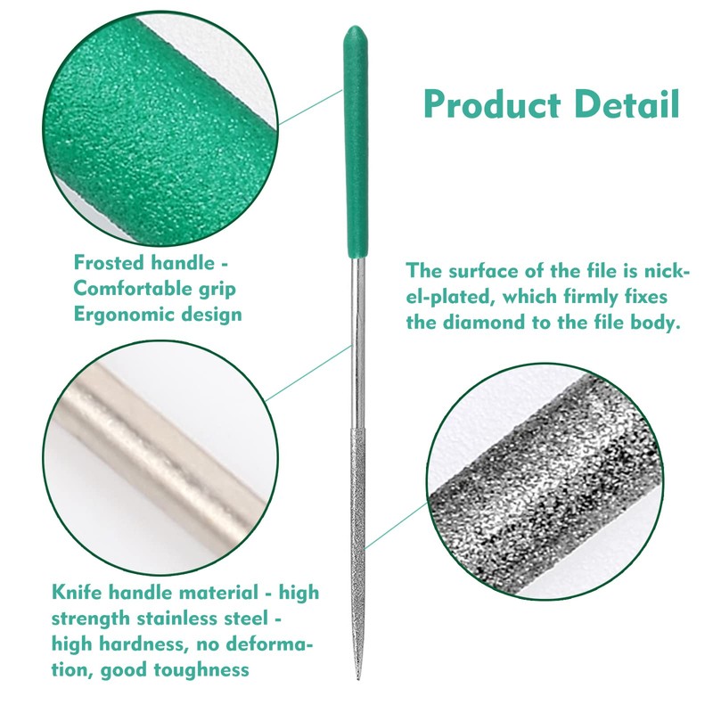 Millousong Hand File Set,Diamond Needle Files 6.3' /10 Shapes for