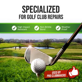 FORTIVO Golf Club Epoxy Fast Cure – 30 Min Epoxy Glue for Golf Club Repair for All Golf Shafts, Heads, Drivers, Putters, and Irons, Works on Graphite & Steel Shafts
