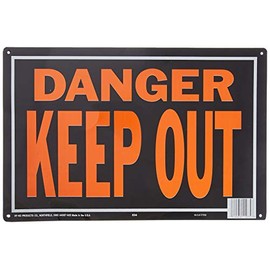 Hy-Ko Products 834 Danger Keep Out Aluminum Sign, 9.25" x 14", Orange/Black