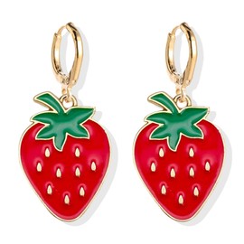Strawberry Earring for Women Teen Girls Red Strawberry Dangle Earring Cute Strawberry Jewelry Fruits Earrings Birthday Christmas Gifts