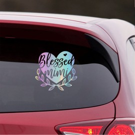 NBFU Blessed Mimi Quote (Holographic Opal Purple) (Set Of 2) Premium Waterproof Vinyl Decal Stickers For Laptop Phone Accessory Helmet Car Window Bumper Mug Tuber Cup Door Wall Decoration