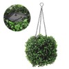 Solar LED Rattan Ball Lights Hanging Simulation Plastic Green Leaves