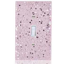 YNQIZKI Pink Glitter Light Switch Cover - Sparkling Wall Plate 5.1"x3.15", Unique Gift for Her, Housewarming, Birthday, Home Decor,Single Toggle