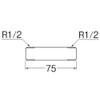 SANEI TS205L-13X75 Plumbing Parts Stainless Steel Long Nipple R1/2, 75mm