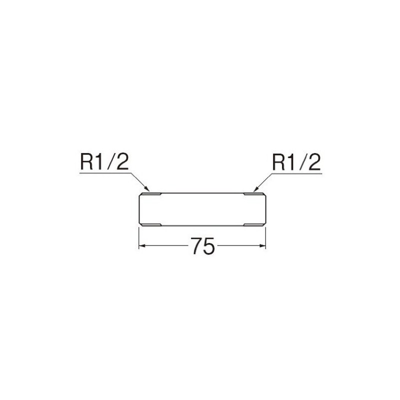 SANEI TS205L-13X75 Plumbing Parts Stainless Steel Long Nipple R1/2, 75mm