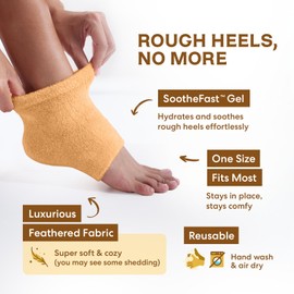 Dr. Frederick's Original Moisturizing Fuzzy Heel Socks - 2 Pairs - Cozy Gel-Lined Sleep Socks for Women & Men - Soothing Dry, Cracked Feet - Cracked Heel Repair - Heal Dry Heels - Citrus Glow