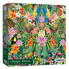 Gibsons Jungle Dream 1000 Piece Jigsaw Puzzle | Beautiful Colourful Animal Floral Pattern | Sustainable Jigsaw Puzzle for Adults Teens | Premium 100% Recycled Board | Great Gift | Gibsons Games