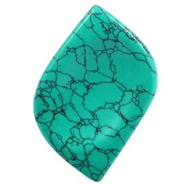 mookaitedecor Green Turquoise Howlite Thumb Stone Crystal Gemstone Massage Stone with Hollow Worry Stone for Healing Reiki Size Approx. 53 x 37 x 6 mm (Pack of 2)