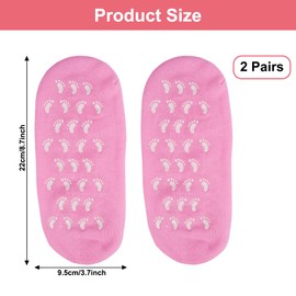 2 Paar Feuchtigkeitsspendende Socken Wiederverwendbare Gel Socken Anti-Rutsch Für Männer und Frauen SPA Fußpflege Zum Reparieren und Erweichen Nagelhaut Für Trockene, Rissige und Verhornte(Blau, Rosa)