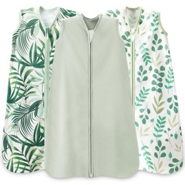 Wrrernsin Baby Sleep Sack 12-18 Months Baby Wearable Blanket 100% Cotton TOG 0.5 2-Way Zipper Newborn Sleeping Bag, 3 Pack Comfy Lightweight Sleep Sacks for Babies