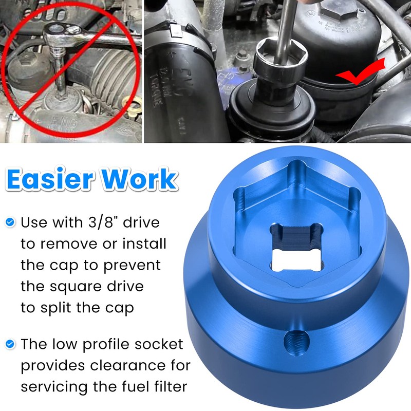 Fuel Filter/Oil Filter Socket 24mm / 36mm Reversible Fuel Filter