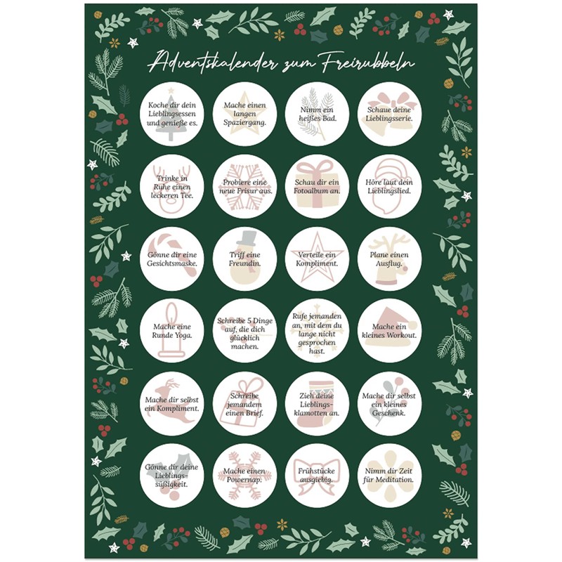 Papierdrachen Advent Calendar with Scratch Fields - Kleine Auszeit -
