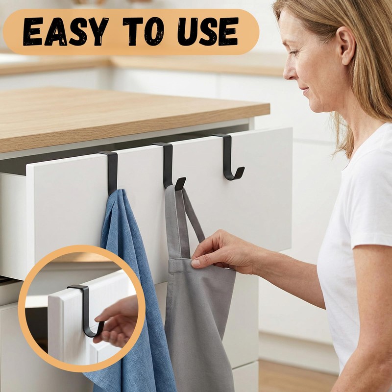 Vorruil Over Cabinet Door Hooks, 20 Pack Metal Cabinet Kitchen