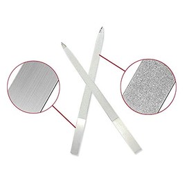 2 limas de uñas de diamante de doble cara de metal para uñas de uñas de uñas, quita las uñas de uñas, lima de uñas y juego de pulidor para kit de mani
