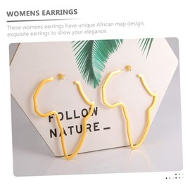 BESPORTBLE 1 Pair African Map Earrings for Women Statement Studs Hypoallergenic Gold Design for Parties Weddings and Special Occasions Unique Ear Jewelry