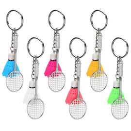 6Pcs Keychains, Simulation Badminton Key Ring Decoration Charms Door Car Key Chain Pendants for Boys Girls
