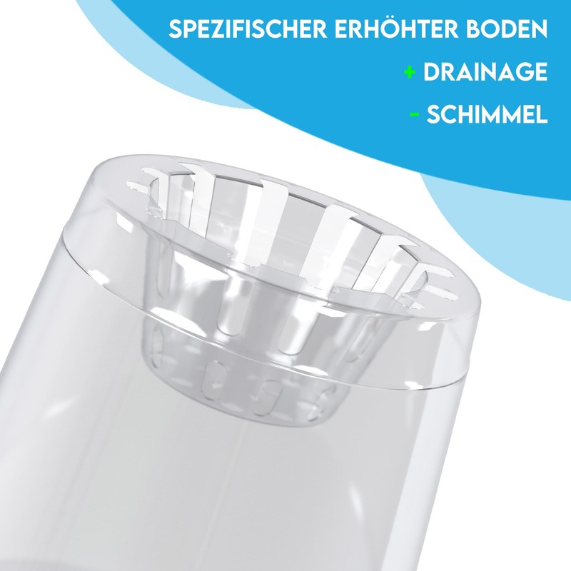 ZOMA - Set of 3 Transparent Orchid Pots with Raised