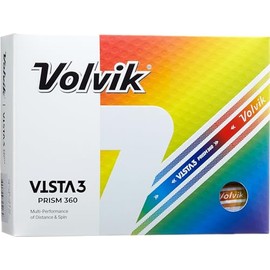 Volvik 2024 New Vista 3 Prisim Dozen (12 Balls), Premium Tour Series High Velocity Distance Balls, White
