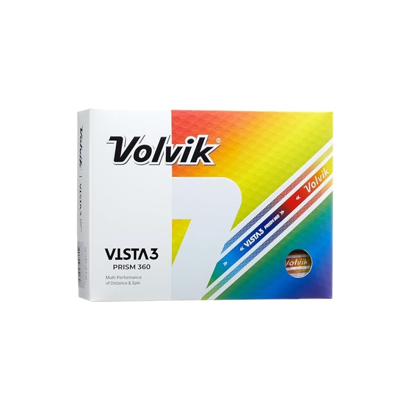 Volvik 2024 New Vista 3 Prisim Dozen (12 Balls), Premium