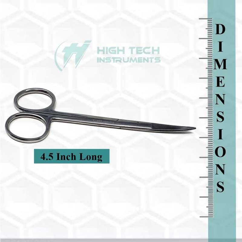 Premium Iris Scissors Micro Dissecting Scissors Curved 4.5" with Fine