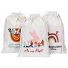 Papierdrachen 3 Linen Bags with Embroidery - Easter Packaging Gift