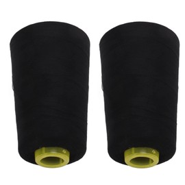 Strong Serger Thread 402, 2 Black Sewing Threads for Overlock, Quilting, Sewing Machine Yarn, Used in Most Scenarios