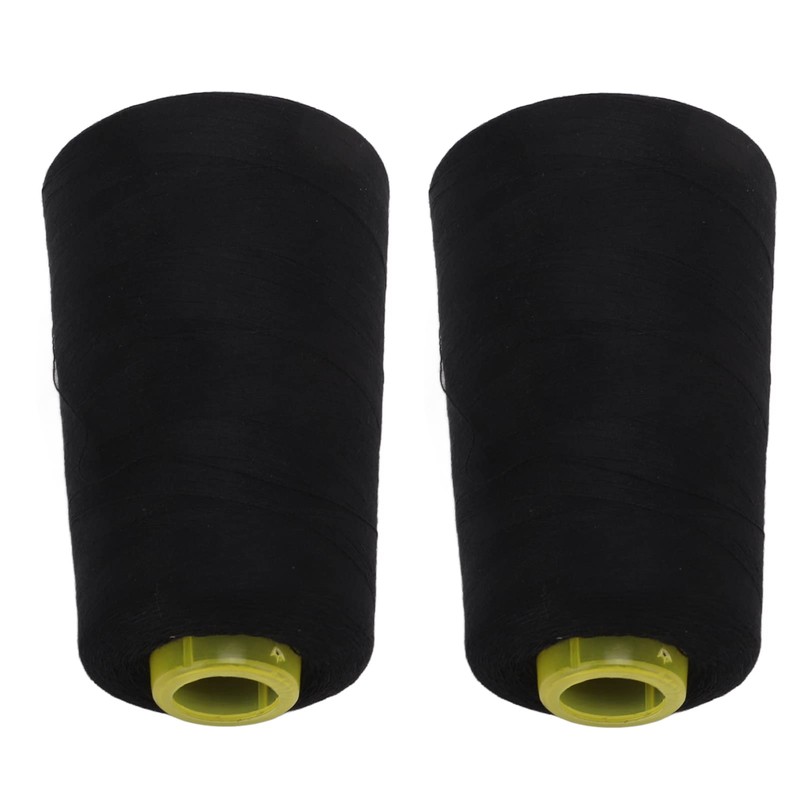 Strong Serger Thread 402, 2 Black Sewing Threads for Overlock,