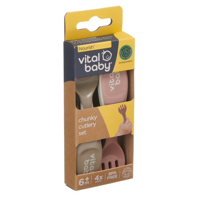 Vital Baby Nourish Chunky Baby Spoon & Fork Set, 4pk,