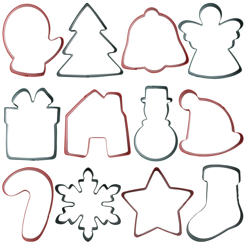 PME CH24CCC106 Christmas Cookie Cutters (Set of 12), Steel