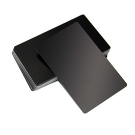 【50 PCS A box】 Laser engraving special black metal aluminum business card 3.382.12 inch 0.21mm thin model (support DIY custom / business gifts) high precision marking aluminum business card machine debugging consumables - Color: Black