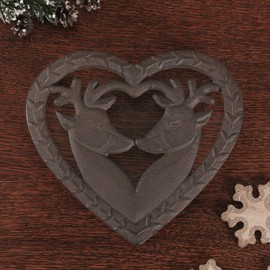 Cast Iron Trivet Woodland Deer Non Slip Trivet Mat for Hot Pans Spring Summer Wedding Anniversary Baking Gift