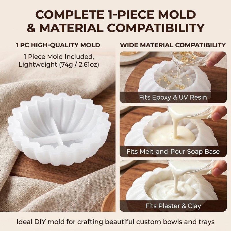Silicone Resin Bowl Mold Flower Tray