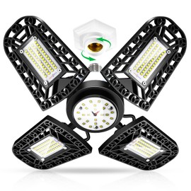 LED Ceiling Light 80W 11200LM Garage Light, 216 LED Lamp Beads 6000K Transformable High Bay Light for Garage, Warehouse, Supermarket, Parking Lot, Factory