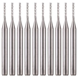 EU_HOZLY 3.175mm Carbide End Mill Engraving Bits CNC PCB Machinery 1.0mm Cutting Edge Pack Of 10