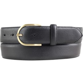 BELTINGER High Quality Women's Belt Made of Full Cowhide Leather with Golden Belt Buckle 3.5 cm | Cambered Leather Belt Women's 35 mm | Women's Belt Made in Italy, Black, Gold