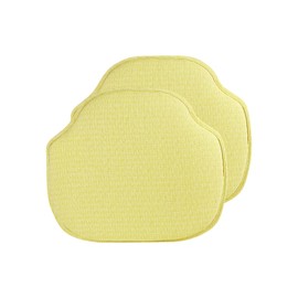 Klear Vu Gripper Omega Non-Slip Windsor Chair Cushions with Skid-Proof Seat Pad for Dining Room, Kitchen, and Office Use, 16x15 Inches, 2 Count (Pack of 1), Yellow
