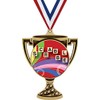 Scrabble Trophy Cup Medal Gold, 3" Scrabble Board Games Prizes,