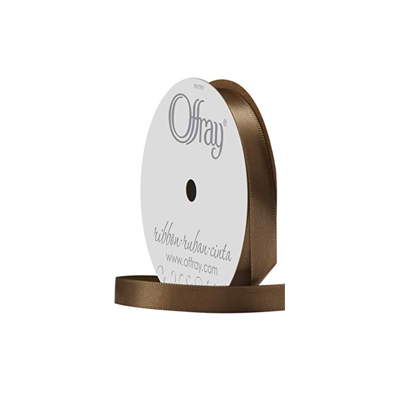 Berwick Offray 346181 3/8" Wide Single Face Satin Ribbon, Mudpie