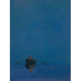 Anne Packard Rowboat on Blue : Anne Packard : Archival Canvas Art