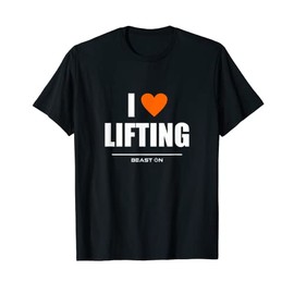 I Love Lifting Orange Gym Fitness Bodybuilding Gain Workout T-Shirt, black