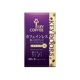 Key Coffee KEY DOORS+ Caffeine-Free Deep Rich Blend VP 180g ×2 Bags Decaffeinated・Non-Caffeine Regular (Powder)