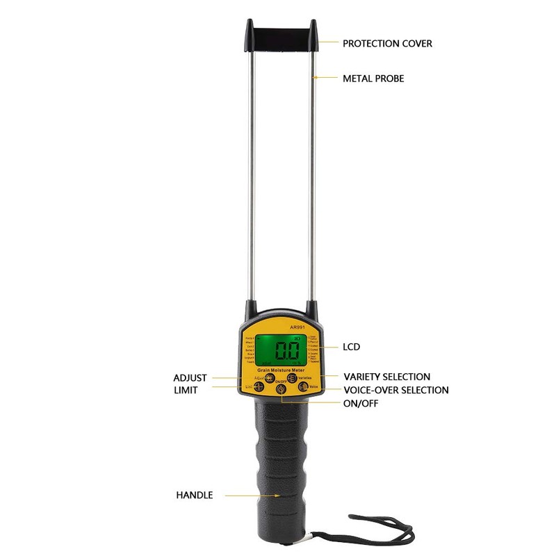 Portable Hay Meter, Digital LCD Meter for Wheat Corn Rice